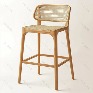 Taburetes de Bar tejidos de ratán de madera de fresno de estilo nórdico, sillas de Bar modernas de lujo para Cocina - Product Image 5