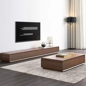 Mueble de <span class=keywords><strong>TV</strong></span> de Madera Maciza, Estilo Nórdico Minimalista Vintage, Mueble de Suelo Color Nogal, para Apartamentos Pequeños, Sala de Estar Estrecha - Product Image 2