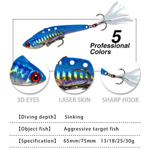 Luya paillettes lure VIB metallo di gran lunga ghisa piume di <span class=keywords><strong>mare</strong></span> d'acqua dolce <span class=keywords><strong>pesca</strong></span> cabina di guida bass richiamo di <span class=keywords><strong>pesca</strong></span> - Product Image 3