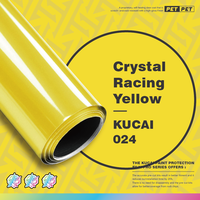 Film de protection de voiture en PVC PET jaune fluorescent brillant, jaune cristal, haute visibilité, couleur de sécurité, film vinyle pour carrosserie automobile