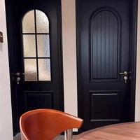 Porte en bois massif de style français sur mesure, peinte au four, insonorisée, anti-bruit, résistante à l'humidité pour chambre, salle de bain, hôtel, villa