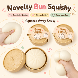 Jouet anti-stress en TPR en forme de chignon, design réaliste, apaisant et amusant, pour adultes et adolescents de 14 ans et plus - Product Image 1