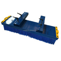 Brosse de balayage pour chariot élévateur avec poils en polypropylène rigides, personnalisée, OEM, industrielle, avec manche en acier