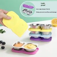 Conteneur de stockage alimentaire en acier inoxydable en gros avec couvercle, boîte à condiments et boîte à lunch rectangulaire réutilisable