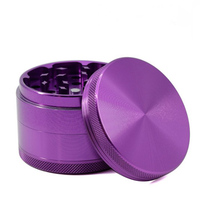 Broyeur d'herbes classique en alliage d'aluminium de 63 mm (2,5 pouces) en 4 parties, broyeur à tabac, moulin à épices, avec logo personnalisé et couvercle magnétique, vente en gros