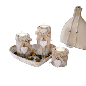Wooden <b>Candle</b> Holder Heart-Shaped Stand Tall/Large Size Digital Printing Valentine's Day Party Gatherings Children's Day <b>Gift</b> - Product Image 1