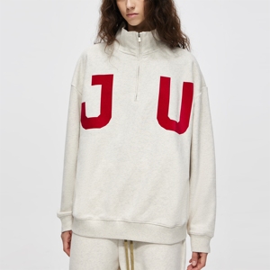 Sweat à capuche surdimensionné personnalisé, col montant, fermeture éclair, uni, teinture unie, tricot en coton, vêtements de sport, streetwear d'hiver, imprimé design - Product Image 4