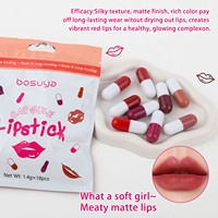 Ensemble de 18 rouges à lèvres en capsule, non tachants, mini rouges à lèvres mats multicolores