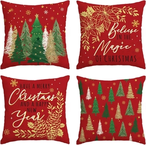 Navidad muñeco de nieve Reno Gnomo fundas de almohada, árboles de Navidad <span class=keywords><strong>Hello</strong></span> Winter Holiday funda de cojín decoración para sofá Juego de 4 - Product Image 5