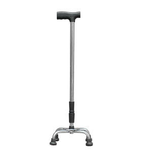 Stainless Steel Four Leg <b>Walking</b> Stick Adjustable For Elderly Support Aid Lightweight Portable Travel Friendly - Product Image 3