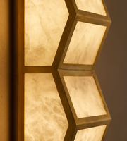 Applique Murale Moderne en Albâtre Naturel Style Nordique, Design Luxueux en Laiton, Éclairage Mural pour Hôtel, Villa, Salon, Chambre