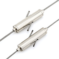 Pince à câble en aluminium réglable 2 voies OEM pour systèmes de suspension de luminaires et présentoirs suspendus au plafond