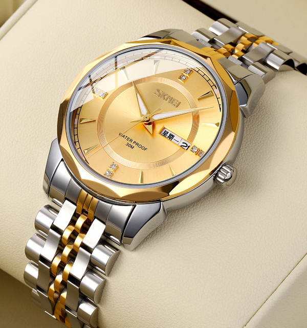 SKMEI 9268 Top High Quality Sport Watches for Men Waterproof Classic Stainless Steel Fashion Man Wrist Business Quartz Watches