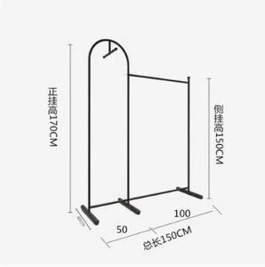 Tienda de ropa personalizada Boutique Soporte de hierro resistente Estante de ropa montado en la pared Estante de ropa de metal negro para tienda de ropa - Product Image 5