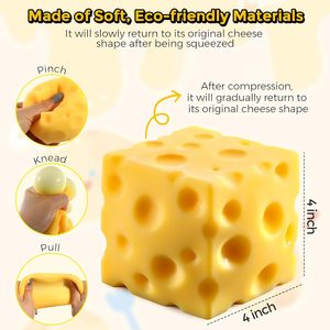 Squishy de Queso Grande (10cm/12cm), Juguete Antiestrés de Queso para Aliviar el Estrés, Juguetes Virales para Apretar, Regalos para Fiestas y Cumpleaños - Product Image 2
