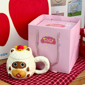 Taza de cerámica Dragon Nest con tapa de 401-500 ml resistente al calor para trabajadores de oficina y profesores, regalo - Product Image 2