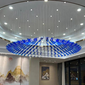 Nouveau modèle de lampe suspendue LED élégante et personnalisée de luxe, éclairage de plafond nordique, hauteur réglable, grand lustre en forme de branche bleue - Product Image 1