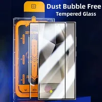 Protection d'écran avancée sans bulles et anti-poussière facile à installer pour Samsung Galaxy S24 Ultra S24 Plus S25Ultra Film en verre trempé