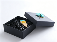 Boîte cadeau carrée noire à base rigide, écologique et recyclable, en carton de haute qualité avec éponge, découpe de précision et gaufrage