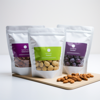Sachet alimentaire refermable personnalisé avec impression, en plastique mat, type stand-up, en papier kraft, fabriqué en Chine