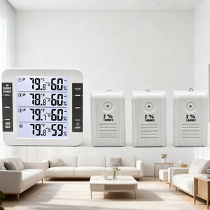 8 kênh không dây trong nhà ngoài trời Nhiệt ẩm kế ba từ xa giác quan kỹ thuật số <span class=keywords><strong>LCD</strong></span> hiển thị nhiệt độ độ ẩm Meter hộ gia đình - Product Image 1
