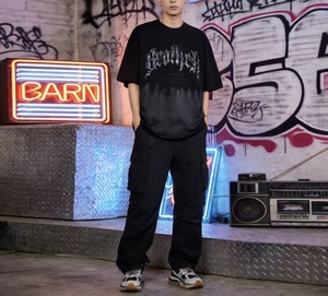 Felpa girocollo 230g, 100% cotone, effetto sfumato lavato e ricamo 3D, leggera e streetwear, vestibilità comoda, per uso quotidiano - Product Image 3