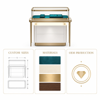 Vitrine de présentation de bijoux en verre haute transparence personnalisable avec éclairage LED, écologique et durable pour les bijouteries