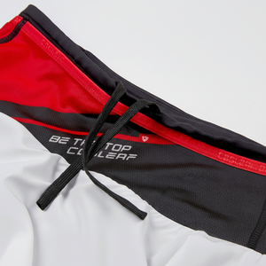 Short de yoga de fitness de sport à séchage rapide élastique pour femmes grand logo imprimé faux deux pièces jupe de sport de course poche contrastée - Product Image 1