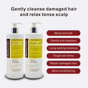 Shampoo Nutriente e Lisciante al Collagene Biologico con Etichetta Personalizzata Beauty Treats 500ml Vegano Cruelty-Free Ricco di Cocco e <span class=keywords><strong>Argan</strong></span> per Capelli Secchi - Product Image 4