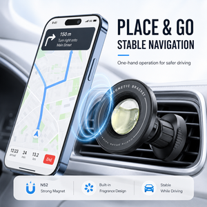 Diffuseur de parfum pour voiture avec support magnétique pour télé<span class=keywords><strong>phone</strong></span>, aimants N52 double couche, fixation sur grille d'aération, recharge aromathérapie, logo personnalisé - Product Image 4