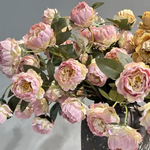 hot selling products 2024 amazon 7 heads peonies heads silk fake artificial flowers bouquet decorations for home