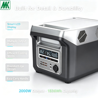 Station d'alimentation portable LiFePO4 1200W 876Wh 2000Wh, charge rapide, capacité élevée, générateur solaire mobile d'extérieur, démarreur de secours, lampe torche