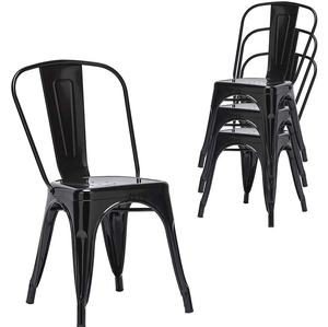 Muebles de exterior de estilo clásico, sillas apilables, Bistro <span class=keywords><strong>silla</strong></span> de jardín, sillas de comedor de Metal y hierro - Product Image 1