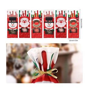 Sac décoratif de bouteille de vin de toile de coton de Noël pour l'usage de cadeau - Product Image 2