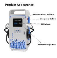 Station de recharge rapide CC 60 kW-400 kW, chargeur de véhicule électrique monté au sol avec CCS1/CCS2/CHADeMo/GBT pour voitures électriques