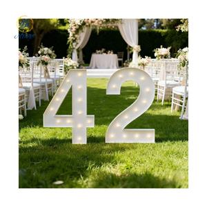 Bombilla LED Independiente con Números del 0 al 9, Decoración de Fiesta, <span class=keywords><strong>Letras</strong></span> Gigantes Iluminadas de 4 pies y 3 pies, <span class=keywords><strong>Letras</strong></span> LED Gigantes para Decoración de Cumpleaños - Product Image 1