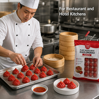 Xiaolongbao Daging Nabati Rasa Tomat 25g Makanan Beku Siap Saji dalam Kemasan 12 Buah/Paket untuk Pembeli Grosir