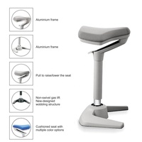 Chaise ergonomique réglable en hauteur pour le travail assis-debout, idéale pour la maison, le bureau, l'école, l'hôpital, les conférences et les espaces publics