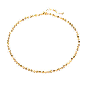 สร้อยคอสแตนเลสที่เรียบง่ายและทันสมัยมีข้อต่อลูกปัดไม้ไผ่ในสไตล์มินิมอล - Product Image 3