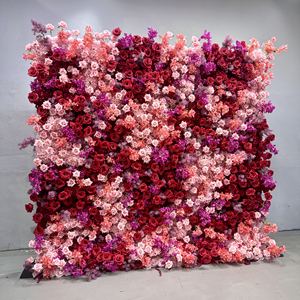 Fs-Bruiloft Bloemenmuur 8*8 Ft 5d Roze Roos Bloemenmuur Achtergrond Voor Bruiloft Decor - Product Image 5
