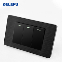 DELEFU Enchufe USB de Acero Inoxidable Negro Duradero Tipo 10A/20A Modelo Brasileño 118 con Carga Rápida Tipo-C de 20W