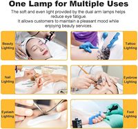 Kit d'éclairage LED professionnel pour studio, lampe à double bras pour cils, support de téléphone, lumière de sol dimmable 3000-6000K, CRI 97+ pour salon de beauté