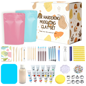 Non cuit bricolage emballage sous vide Non toxique durcissement <span class=keywords><strong>à</strong></span> l'air ensemble d'argile <span class=keywords><strong>à</strong></span> <span class=keywords><strong>modeler</strong></span> éducatif pour <span class=keywords><strong>Sculpture</strong></span> poterie Kit - Product Image 1