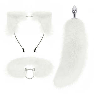 إكسسوارات شعر جديدة على شكل آذان حيوانات قطيفة لطيفة، مريحة لحفلات التنكر، مع ذيل من الفرو على شكل قطة أو كلب أو ثعلب وسدادة شرجية وأطواق رأس - Product Image 5