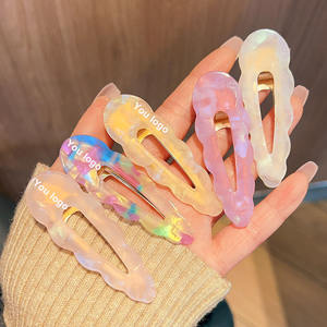 SAIYII jepit rambut klip Duckbill tepi gelombang klip Cloud asetat Logo kustom kualitas tinggi jepit rambut samping gadis lucu untuk Aksesori rambut - Product Image 1