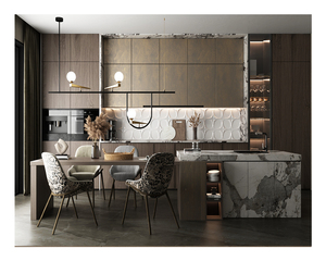 Custom Retro <strong>Kitchen</strong> Furniture Luxury Wooden Cupboard Veneer <strong>Free</strong> <strong>Standing</strong> Oak <strong>Kitchen</strong> Storage <strong>Cabinet</strong> Design - Product Image 5