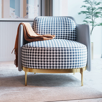 Fauteuil en tissu de luxe léger, style nordique moderne, pour salon, salle à manger et hôtel - Fauteuil de détente design