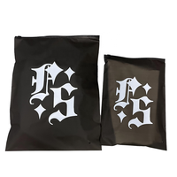 Vêtements de bain, t-shirts de sport, sweats à capuche, chaussettes personnalisés avec logo imprimé, recyclables, réutilisables, emballage en plastique CPE noir givré avec fermeture éclair