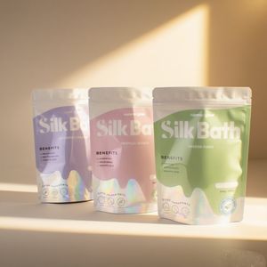 Bolsas con cremallera superior de impresión digital para baño de seda, embalaje de plástico, bolsa de pie a prueba de humedad, bolsas de Mylar - Product Image 2