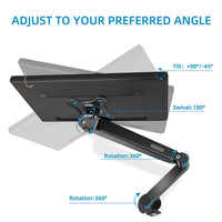 M5B Ressort à gaz à grand écran charge 2-9kg 17-34 pouces VESA 100*100mm Support de bras de moniteur unique adapté au bureau
